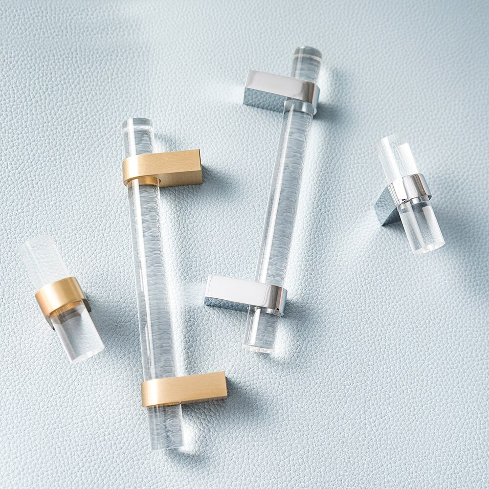 Acrylic & Brass Pull Handles | Chunky Bases | Claritas