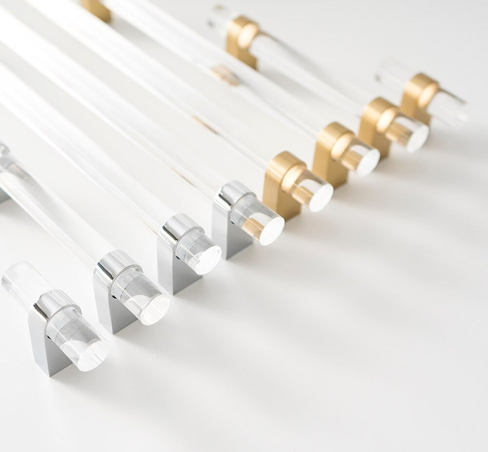 Acrylic & Brass Pull Handles | Chunky Bases | Claritas